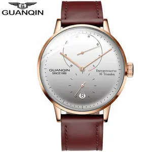 GUANQIN Relojes automáticos para hombres Movimiento mecánico Reloj de diseño de marca Reloj de cuero para hombres GJ16106