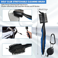 Kit de nettoyage de golf personnalisé OEM de 5 pièces comprenant une serviette de golf, une brosse, un affûteur de rainures de club, un outil de réparation de divot, un ensemble d'accessoires de golf