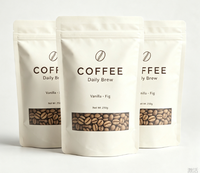 Lomoq Sachet Doypack Personnalisé Mat pour Café Filtré, Emballage Alimentaire avec Fermeture Éclair, Anti-humidité, Valve et Multilingue