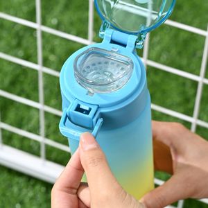 High-End Sports Frosted Gradient Color Water Bottle Direct <b>Drinking</b> Portable for Outdoor Travel - Product Image 4