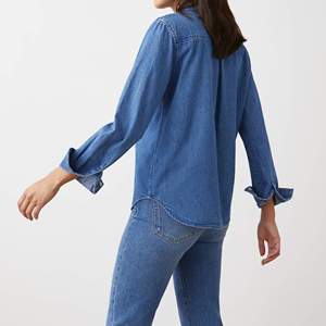 Camicie in <span class=keywords><strong>jeans</strong></span> da <span class=keywords><strong>donna</strong></span> a manica lunga da <span class=keywords><strong>donna</strong></span> in stile Denim da <span class=keywords><strong>donna</strong></span> camicie di <span class=keywords><strong>jeans</strong></span> blu di lusso primavera autunno - Product Image 4