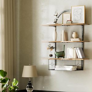Étagère murale flottante SENYU à 3 niveaux avec paniers, idéale pour les salles de bain, les salons et les chambres, rangement - Product Image 2
