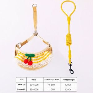 ชุดสายรัดสุนัขแบบน่ารัก 4 สี พร้อมบราและเชือกจูงแบบสวยงาม สายรัดสัตว์เลี้ยงแบบใหม่สำหรับแมว พร้อมสายจูง - Product Image 5