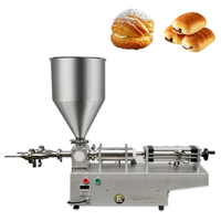 Machine de remplissage semi-automatique à tête unique pour pâtes, crème glacée molle et miel, 10-100 ml, avec trémie, haute précision, remplisseur manuel