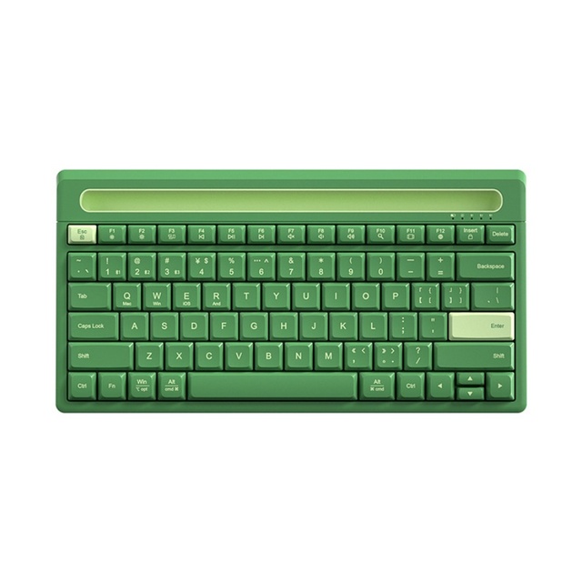 BT Multi-Device Wireless Keyboard with Phone Holder Slot 79 Keys Multimedia Button Keyboard for Windows/Mac/Android