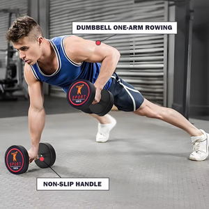 Juego de Mancuernas de Cabeza Redonda OEM de Fábrica al por Mayor con Revestimiento de Goma y Pesas de Acero Sólido para Gimnasio en Casa Entrenamiento Muscular y Fitness - Product Image 4