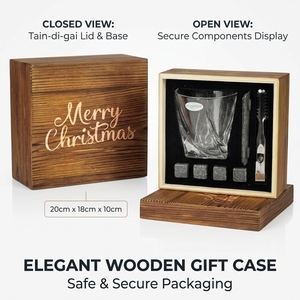 Coffret <span class=keywords><strong>Cadeau</strong></span> Whisky Personnalisé Écologique Nouveauté <span class=keywords><strong>pour</strong></span> la Fête des Pères – Verre Torsadé et Pierre à Whisky avec Boîte en Bois – <span class=keywords><strong>Cadeau</strong></span> d'<span class=keywords><strong>Anniversaire</strong></span> <span class=keywords><strong>pour</strong></span> Hommes - Product Image 3