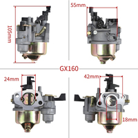 Vente en gros, approvisionnement en vrac, OEM personnalisé, Carburateur de moteur 4 temps Hon Da 168F GX110-GX200 5-6.5HP, Pompe à eau, avec joint de tuyau de carburant offert