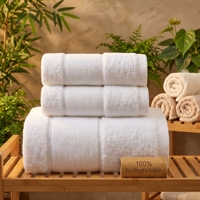 Luxury 5 Star Hospitality Towels Plain White 500gsm 600gsm 100% Cotton Custom Embroidery Logo Face Hand Bath Towels