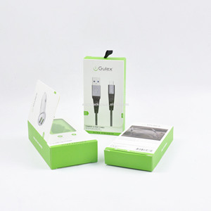 Fabricante personalizado caja de cartón <span class=keywords><strong>duro</strong></span> Cable Usb caja de embalaje con gancho - Product Image 1