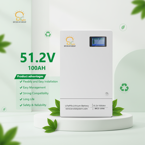 BR SOLAR Batterie LiFePO4 à semi-conducteurs 51,2 V 100 Ah à longue durée <span class=keywords><strong>de</strong></span> vie, montée en rack, 5 kWh, garantie <span class=keywords><strong>10</strong></span>+ ans, 6000 cycles – Meilleures ventes - Product Image 1