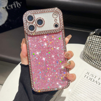 Étui de protection antichoc HMJ Sparkle Shine pour femme, en TPU+PC, avec strass et diamants, pour iPhone 17 Pro Max 16 15 14 13 12