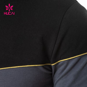 T-shirt col montant pour homme, en coton Spandex, vente en gros, à la mode - Product Image 4