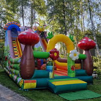 Châteaux Gonflables Professionnels Commerciaux pour Événements et Fêtes, Modèles Champignon et Abeille, d'Extérieur, avec Toboggan