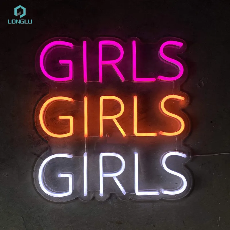 Girls Elctronik LED Kustom Huruf Bantuan Gadis Dekorasi Tanda Lampu Akrilik Tanda LED Neon