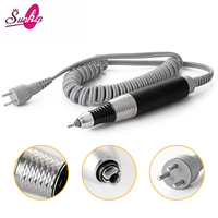 Manche de perceuse à ongles électrique professionnelle KP60/KP65 en acier inoxydable brossé, forme stylo, pièce de rechange avec câble 3 broches