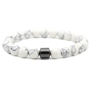 Vendita calda stile classico occhio di tigre ematite braccialetto di perline a mano magnetica stringa per Yoga e la guarigione religiosa di colore turchese - Product Image 4