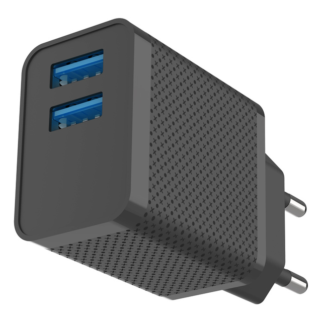 Best Selling Applicable to EU Countries United States 5V/2.1A Black Wall Charger Fast Chargers Usb Phone Chargers