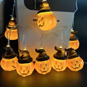 Đáng sợ treo thắp sáng cam bí ngô Wizard hat Halloween trang trí Pin hoạt động <span class=keywords><strong>LED</strong></span> Halloween bí ngô chuỗi đèn - Product Image 5