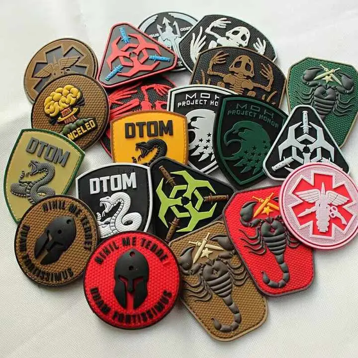 wholesale pvc rubber patch custom logo hats badge customization silicone patch for clothing