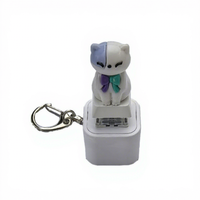 Porte-clés animaux de dessin animé rechargeables avec son de clavier, anti-stress avec bouton-poussoir lumineux, jouets pour enfants et adultes
