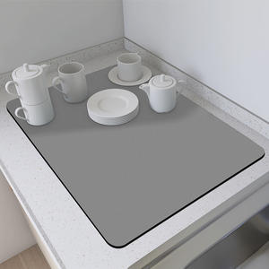 Logo personalizzato <span class=keywords><strong>cucina</strong></span> controsoffitto Bar tavolo da pranzo tappetini a nido d'ape Silicone quadrato sottobicchiere asciugatrice personalizzabile - Product Image 3
