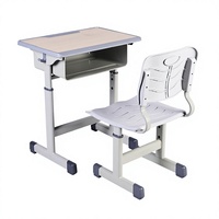 Conjunto de Silla y Escritorio Ergonómico Ajustable en Altura para Niños, Estructura de Acero de 3 Etapas, Doble Almacenamiento, para Escuela, Hogar y Estudio, Venta al Por Mayor