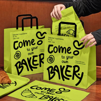 Sacs en papier kraft personnalisés pour pizza, salade, gâteau, dessert, pain - Emballage pour plats à emporter et livraison en restaurant