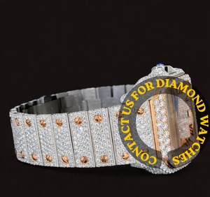 Good Quality Square <b>Case</b> Roman Numerals Full Moissanite Diamond <b>Watch</b> Perfect Gift for Birthday Gifts for Wholesale Supply - Product Image 2