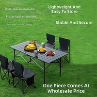 Ensemble de table et de chaises pliantes en acier au carbone pour le camping en plein air, pour pique-nique, barbecue, plage