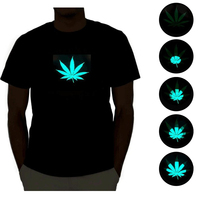Offre Spéciale personnalisé panneau EL lumineux LED T-shirts son égaliseur actif El éclairage fête décoration t-shirt affichage LED