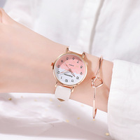 Montre Étudiante Style Coréen Élégante Mignonne Cadran Lumineux Tendance Polyvalente Boîtier en Alliage Quartz Bracelet Acrylique Cadran 43mm