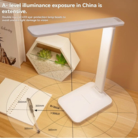 Lampe de lecture LED à piles, lampe de bureau tactile pour la protection des yeux, pour l'étude, la maison, le bureau, l'école