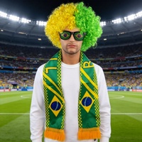 Perruque afro tissée drapeau américain USA-Canada sans permanente ni teinture, avec bandeau et accessoires pour le Jour de l'Indépendance du Mexique, toutes saisons