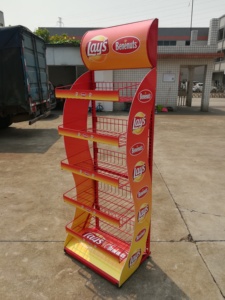 Tùy Chỉnh Siêu Thị Khuyến Mại Tầng Thường Vụ Bán Lẻ 5 Đẻ Kệ Dây Giỏ Đẻ Pop Up Khoai Tây Chip Hiển Thị Kệ - Product Image 4