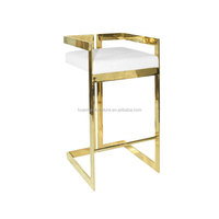 Tabouret de bar remplie de cuir en acier inoxydable, chaise bal, pour maison, hôtel et mariage, vente d'usine,