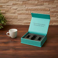 Boîte cadeau magnétique auto-élevante en carton recyclable avec logo personnalisé, doublure en éponge et gaufrage pour bougies, portefeuilles et emballages de luxe