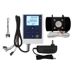 DIGITEN Water Flow Meter Controller LCD Display+G2" Flow Sensor Flowmeter Counter+12V Power