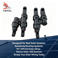 Connecteur en T solaire photovoltaïque YULIAN certifié TUV IP67 à double verrouillage 50A 1000V PPO ignifuge adaptateur de câble 2-en-1