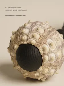 Lampe à capteur tactile sur base en bois avec coquille d'ormeau de la série Naturelle, pour table, ambiance décorative, Art Déco, salon, cadeau de festival - Product Image 3