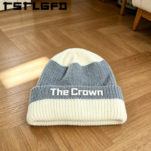 Gorros de Punto Personalizados con Logotipo, Gorro de Invierno a Rayas de Dos Tonos, Tejido Suave, con Borde Reforzado, Venta al Por Mayor, Fabricante - Product Image 2