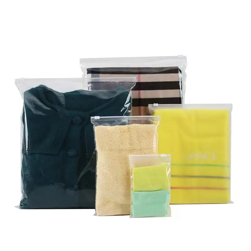 Frosted Zipper Bag Transparent Storage Bag Garment Bag Pe Material