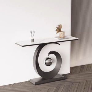 Mesa de Comedor Tipo Consola al por Mayor de Lujo y Diseño Moderno <span class=keywords><strong>para</strong></span> Recibidor o Pasillo con Base de Metal y Cubierta de Mármol - Product Image 3