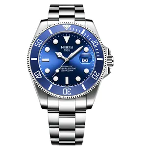 NIBOSI 2395 Custom Logo Waterproof Chronograph Pilot Wristwatches Men Mechanical Automatic Watch