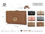Portafoglio da donna a tre ante con chiusura a scatto, di medie dimensioni, in materiale PU, stile minimalista - Product Image 1