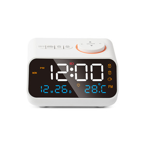 Réveil à commande vocale avec radio FM et affichage de la température, horloge électronique rechargeable pour salon - Product Image 5