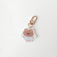 Corée Ins Style mignon dessin animé étui pour écouteurs pendentif chaîne personnalisé imprimé acrylique mousqueton porte-clés tendance de la mode