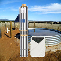 Pompe submersible multistage haute pression en acier inoxydable pour puits profond, à courant continu sans balais, solaire, marine, avec contrôleur externe