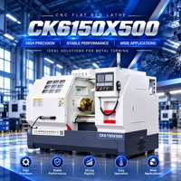 Tour CNC à lit plat haute précision CK6150-500, centre de tournage robuste pour le travail des métaux, destiné à l'usinage d'arbres et de pièces