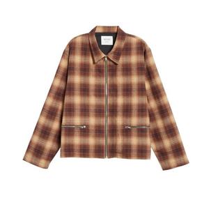 Veste d'hiver à fermeture éclair personnalisée de haute qualité 2022, veste à carreaux pour homme, chemise en flanelle pour homme - Product Image 4